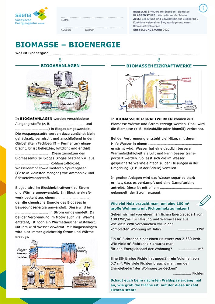 Screenshot Arbeitsblatt Bioenergie